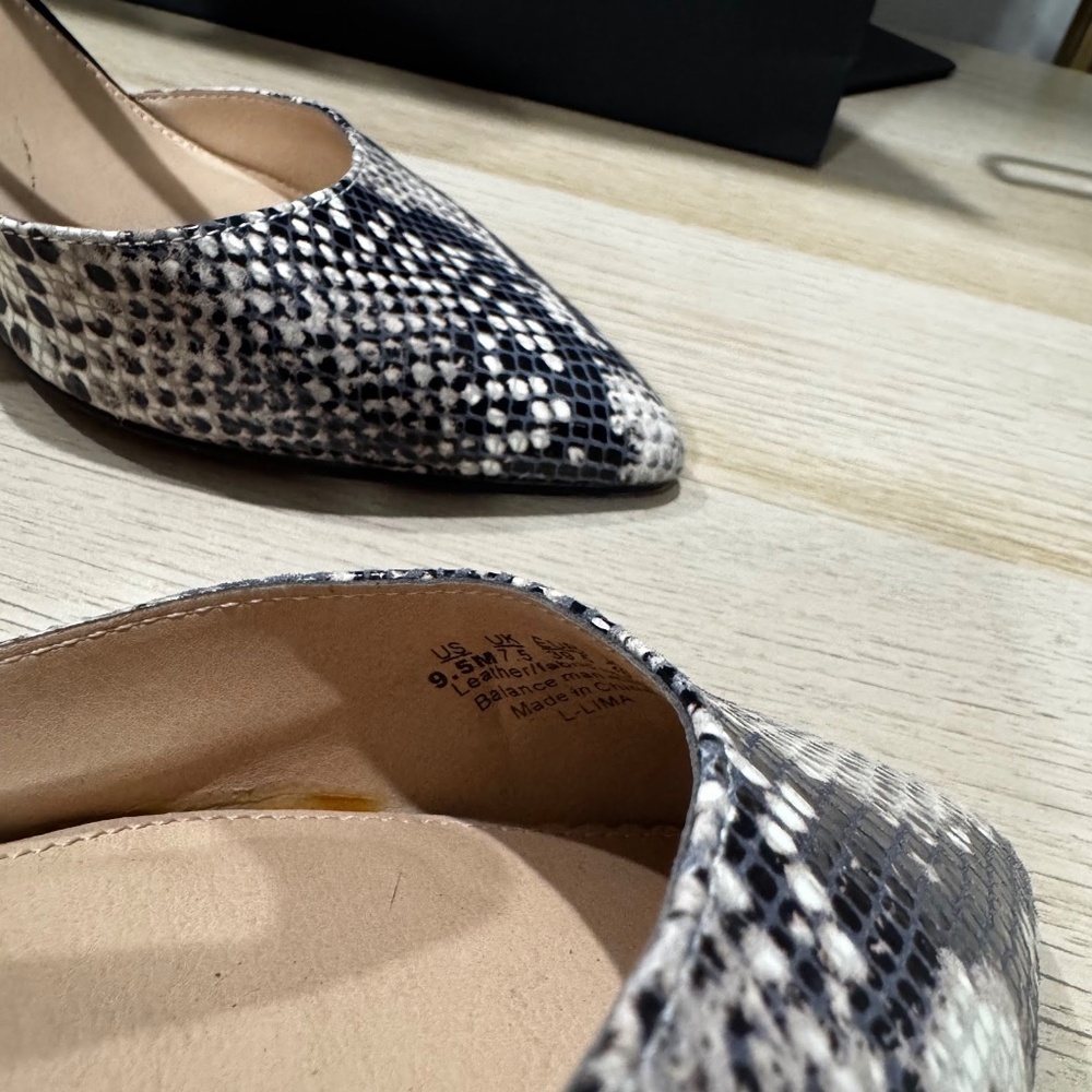 Franco Sarto Lima Pointed Toe Snakeskin Leather Ankle Strap Pumps Size 9.5 - Picture 7 of 9